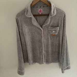 Juicy Couture Velour Button Down Sleep Shirt